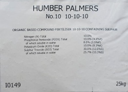 Humber Palmers No 10 Fertiliser 25kgs